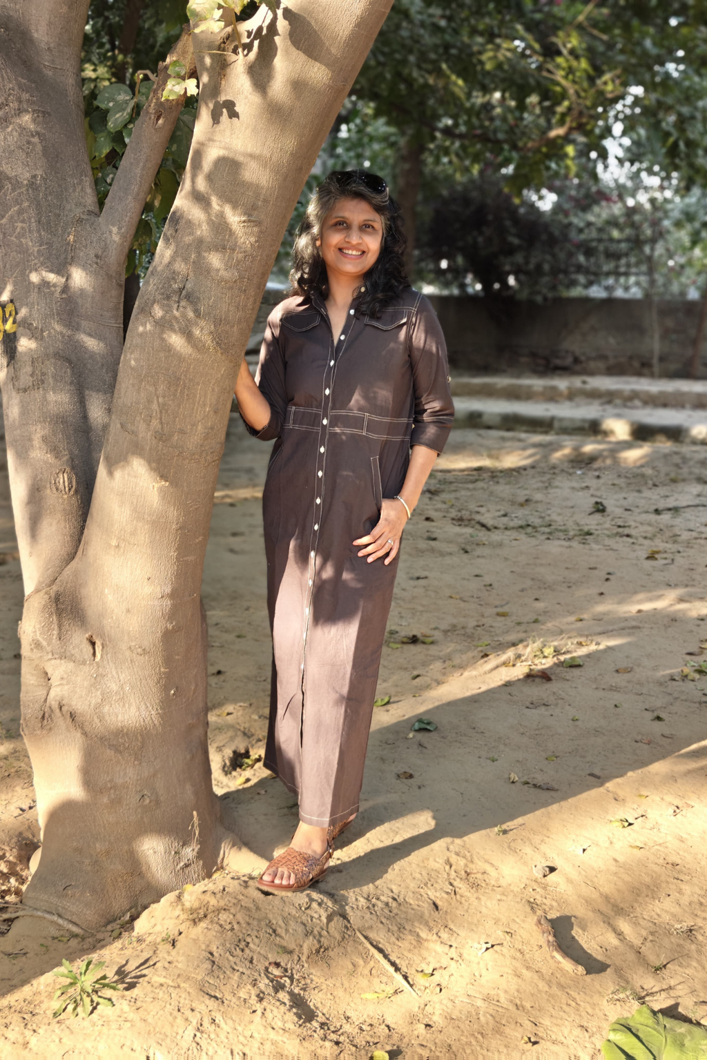 Tara Dress in Charcoal Gray