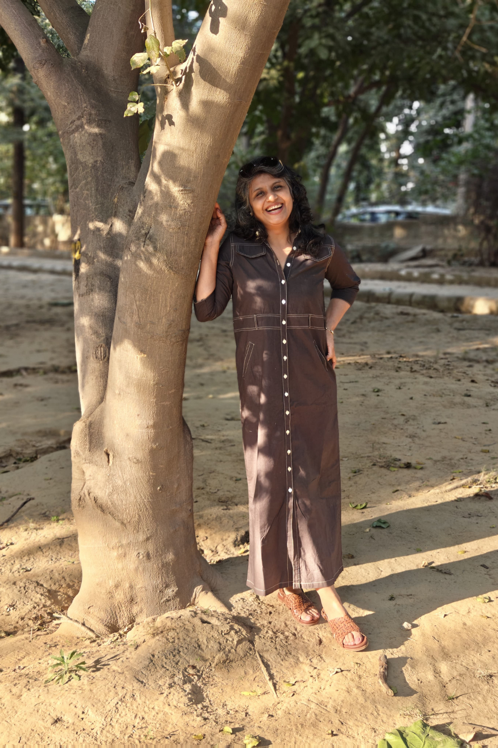 Tara Dress in Charcoal Gray