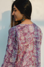 Tapsi Sanganeri Purple Cotton Top