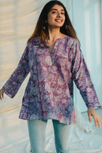 Tapsi Sanganeri Purple Cotton Top