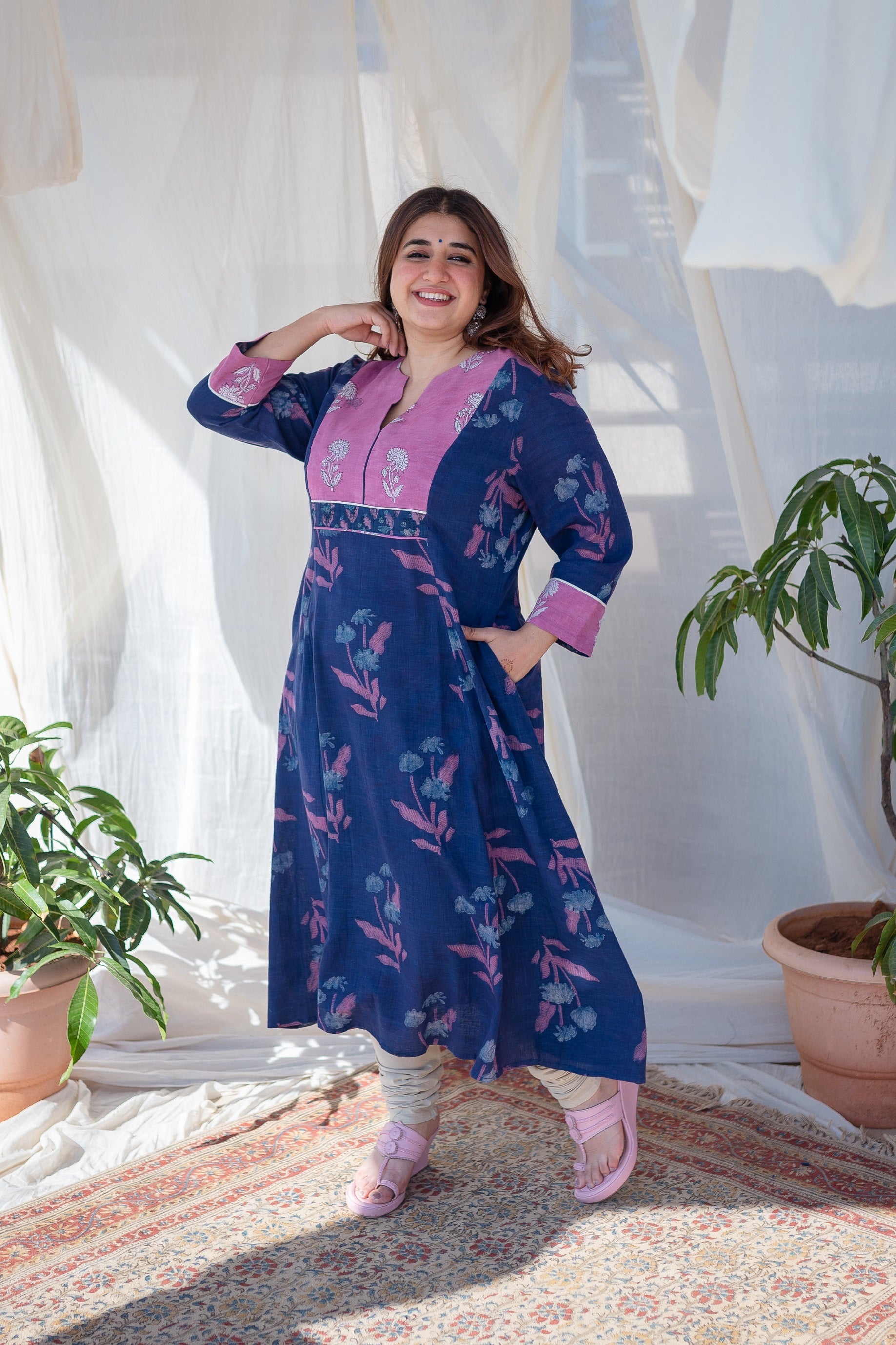 Minal Kali Slub Cotton Kurta