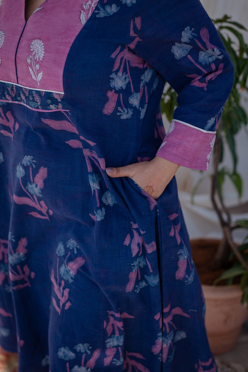 Minal Kali Slub Cotton Kurta