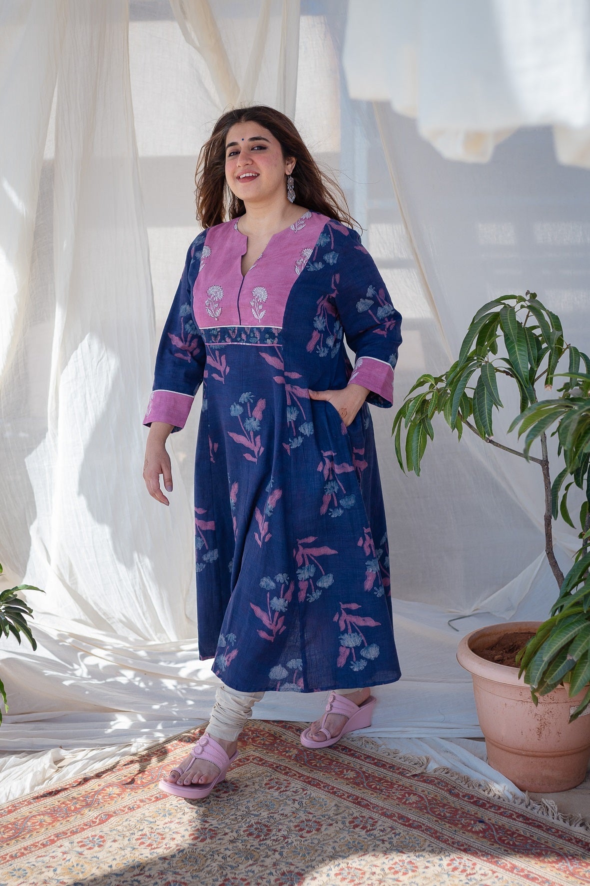 Minal Kali Slub Cotton Kurta