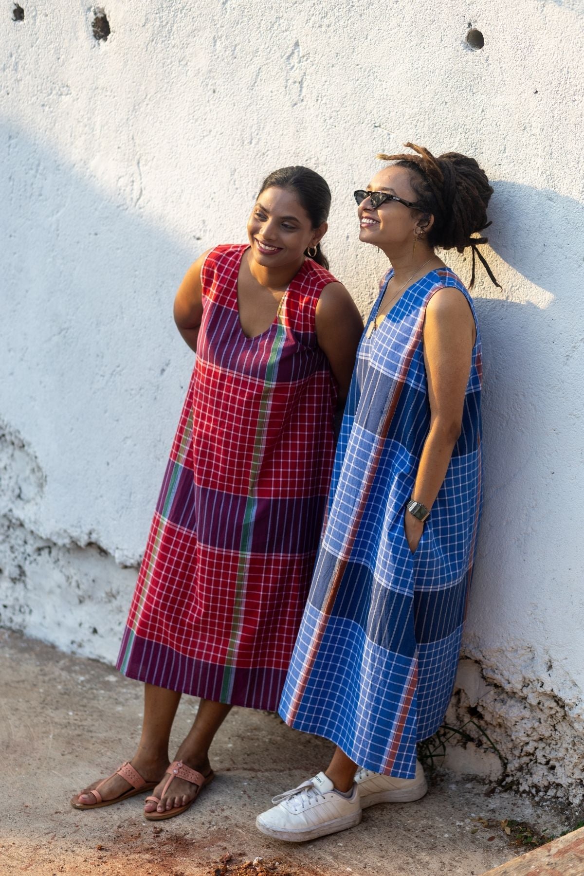 Umi Sleeveless Dress in Blue Madras Checks
