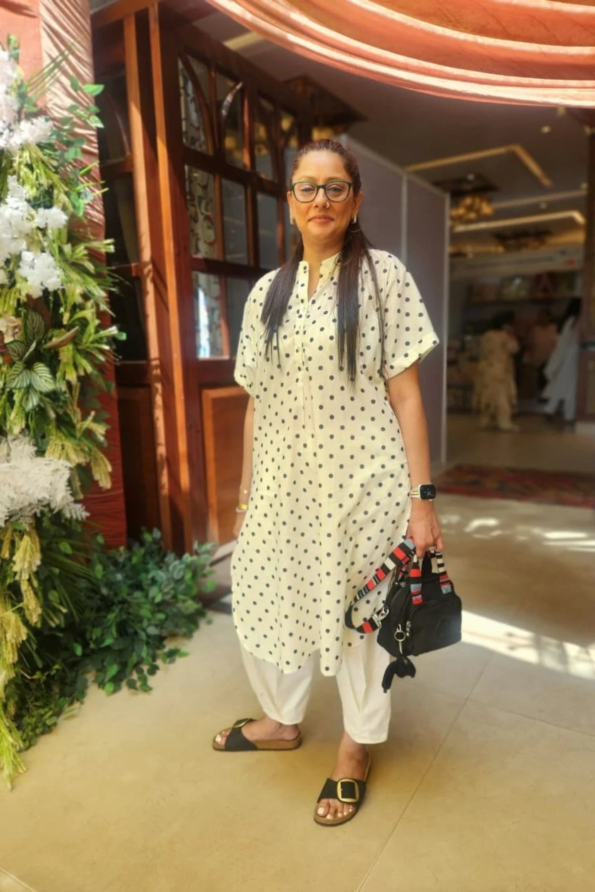 Ivory Pleated Ankle Pants