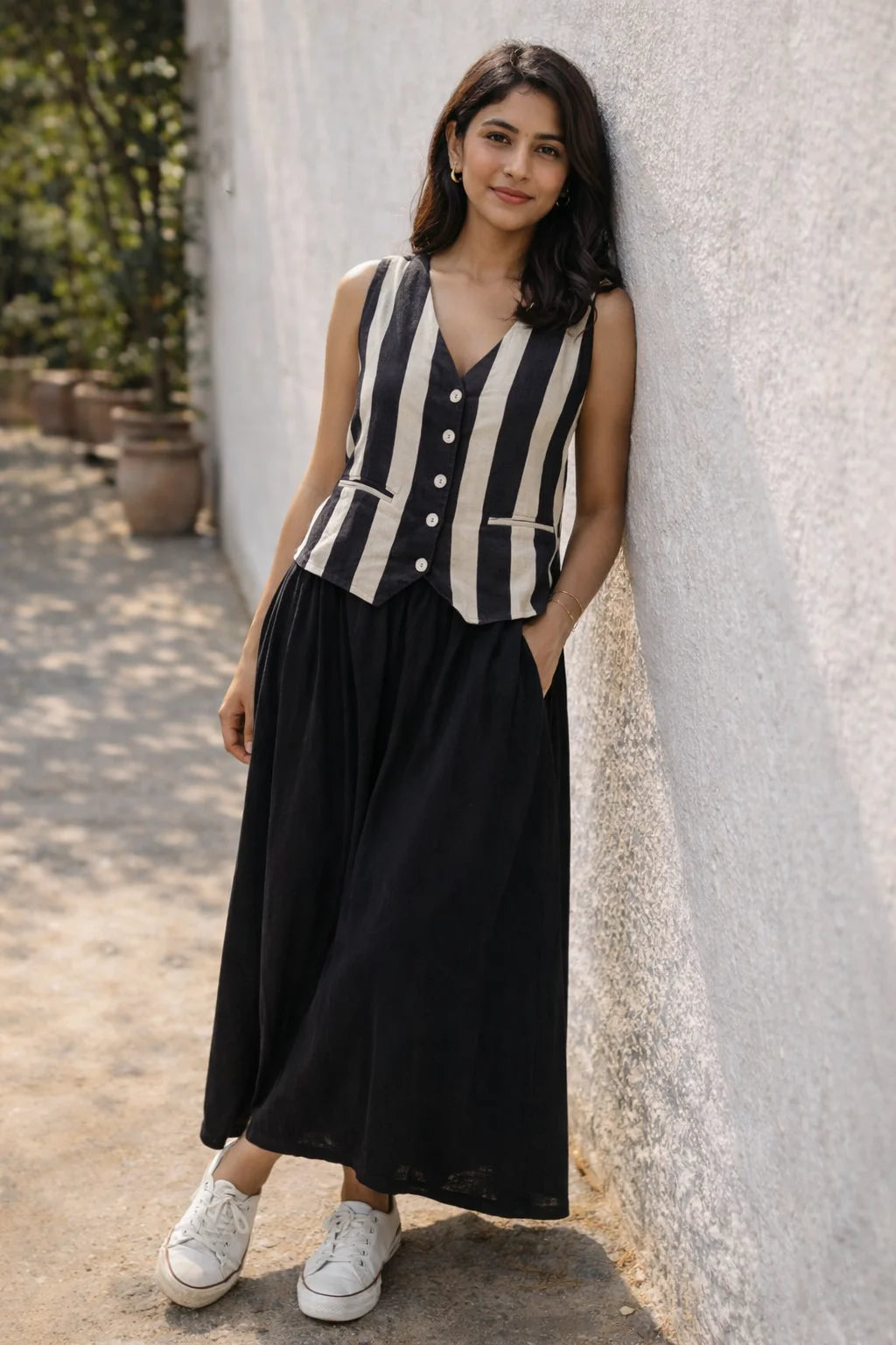 Zuri Waiscoat in Black & White